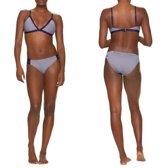 Draper James x Helen Jon Blue White Gingham Two Piece Bikini S Top M Bottom NWT - Picture 2 of 16